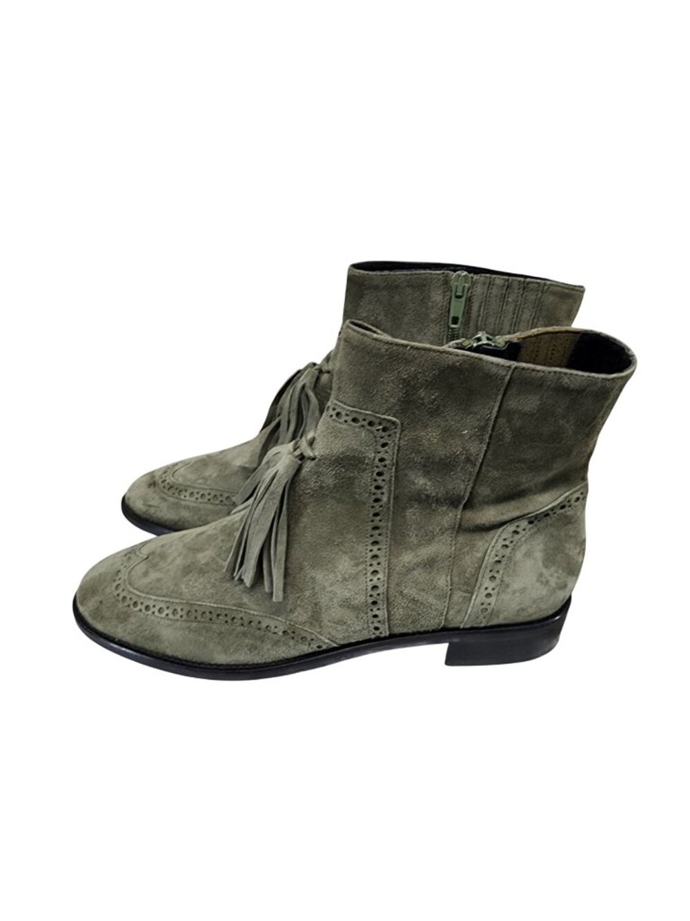 Charles David Shoes Womens Size 9 Green Suede Ralphie Wingtip Ankle Boots *Read*